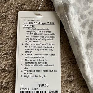 Lululemon align legging new with tags on size 4